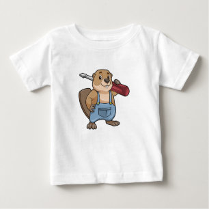 Beaver as Craftsman with Wrench Baby T-Shirt