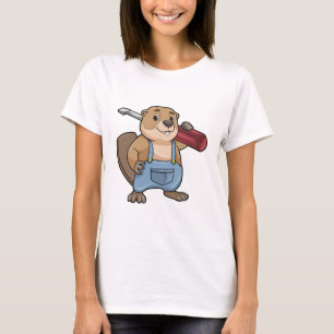 Beaver as Craftsman with Wrench T-Shirt
