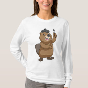 Beaver as Painter with Paint brush T-Shirt