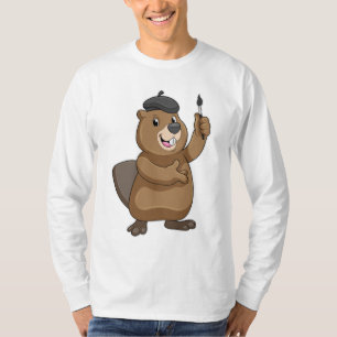 Beaver as Painter with Paint brush T-Shirt