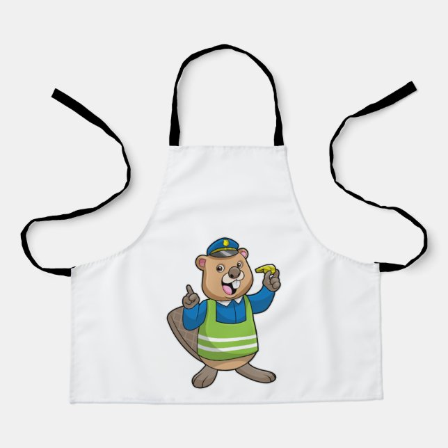 Beaver as Police officer with Whistle Apron (Front)