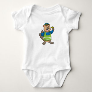 Beaver as Police officer with Whistle Baby Bodysuit