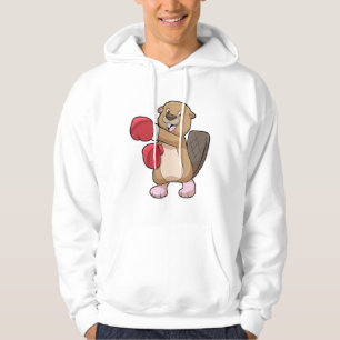 Beaver at Boxing with Boxing gloves Hoodie