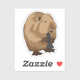 Beaver at Chess with Chess piece Bishop