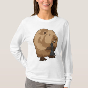 Beaver at Chess with Chess piece Bishop T-Shirt