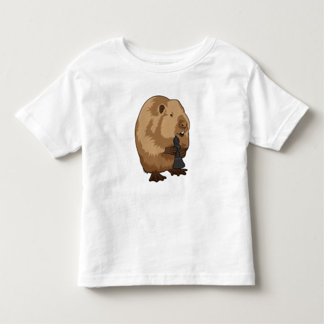 Beaver at Chess with Chess piece Bishop Toddler T-Shirt (Front)