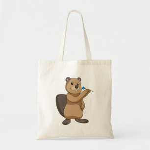 Beaver at Darts with Dart Tote Bag