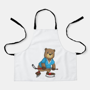 Beaver at Ice hockey with Ice hockey stick Apron