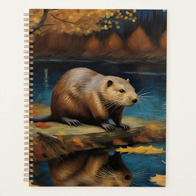 Beaver at night by Van Gogh Planner (Front)