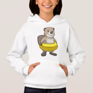 Beaver at Swimming with Swim ring
