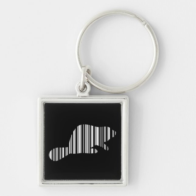 BEAVER BAR CODE Animal Barcode Pattern Design Key Ring (Front)