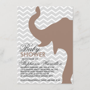 Beaver big elephant baby shower invitation