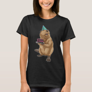 Beaver Birthday Cake Party hat T-Shirt