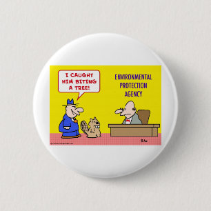 beaver biting tree environmental protection agency 6 cm round badge