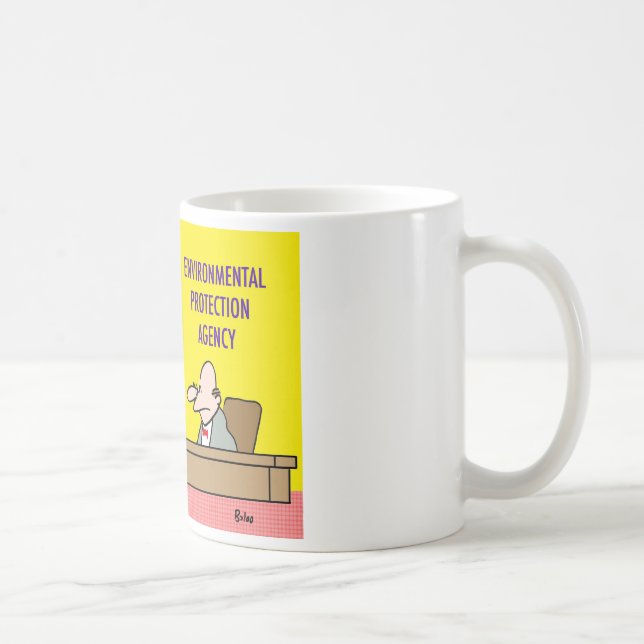 beaver biting tree environmental protection agency coffee mug (Right)