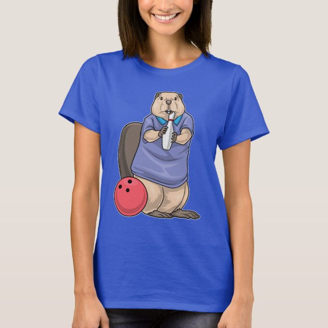 Beaver Bowling Bowling ball T-Shirt (Front)