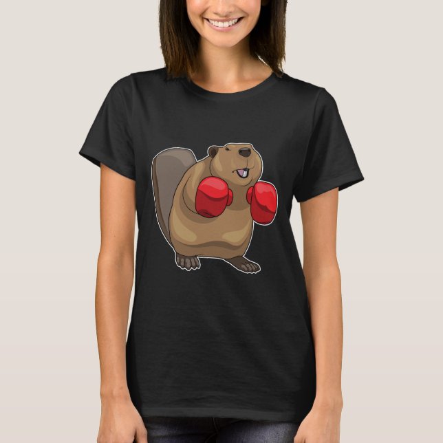 Beaver Boxer Boxing gloves T-Shirt (Front)
