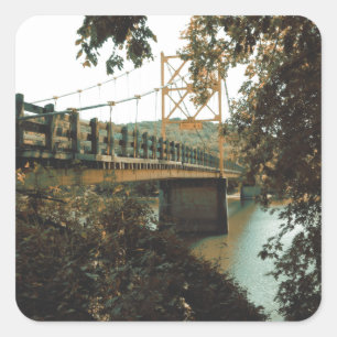 beaver bridge in eureka springs square sticker