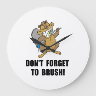 Beaver Brush Large Clock