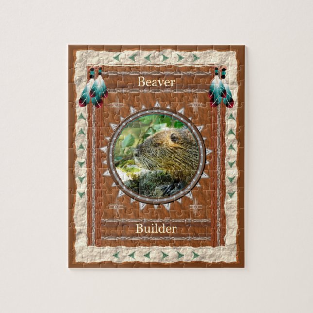 Beaver -Builder- Jigsaw Puzzle w/ Gift Box (Vertical)