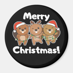 Beaver Christmas Animals Beavers Merry Christmas M Magnet
