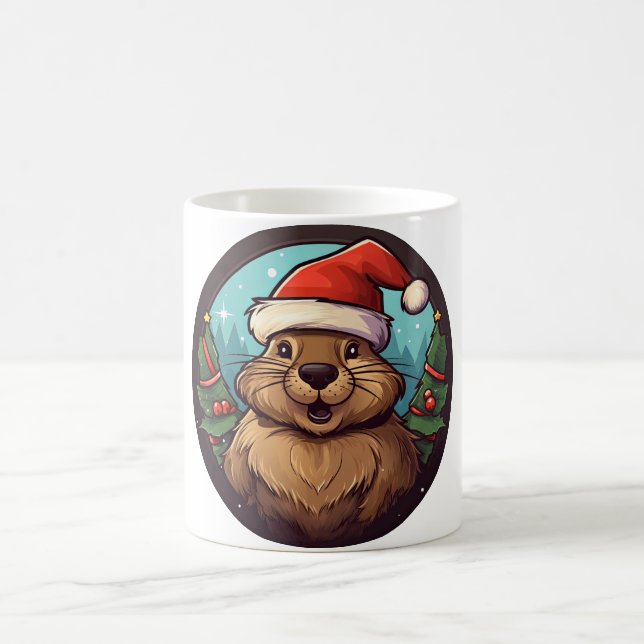 Beaver Christmas Coffee Mug (Center)