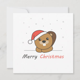 Beaver Christmas Snow Winter Animals Beaver Invitation
