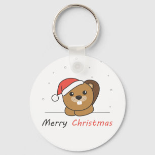 Beaver Christmas Snow Winter Animals Beaver Key Ring