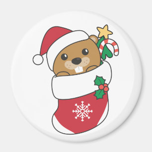 Beaver Christmas Snow Winter Animals Beaver Magnet