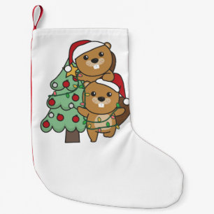 Beaver Christmas Tree Christmas Animals Beavers Small Christmas Stocking