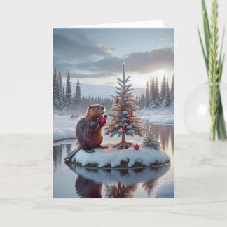 BEAVER CHRISTMAS - WILDLIFE  HOLIDAY CARD