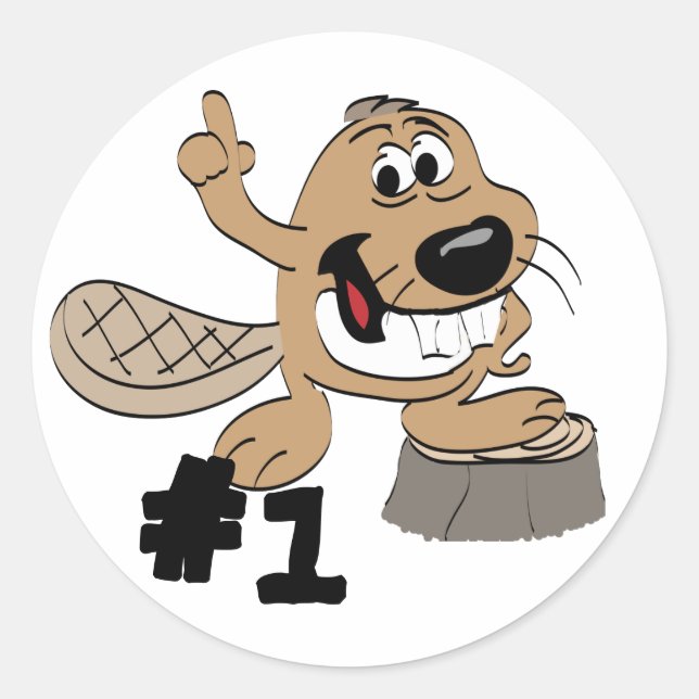 Beaver Classic Round Sticker (Front)