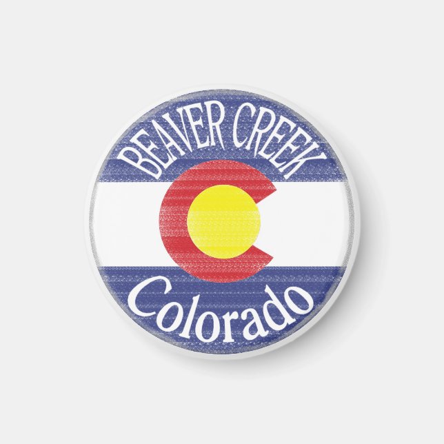 Beaver Creek Colorado circle flag magnet (Front)