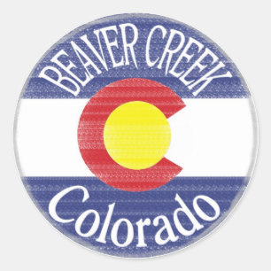 Beaver Creek Colorado circle flag stickers