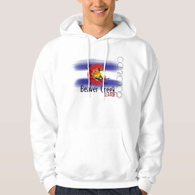 Beaver Creek Colorado flag ski hoodie (Front)