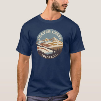 Beaver Creek Colorado Retro Mountain Badge Illustr T-Shirt