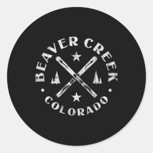 Beaver Creek Colorado Ski Mountain Skiing Skier Classic Round Sticker