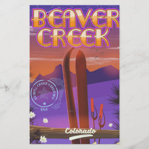 Beaver creek Colorado ski poster Stationery