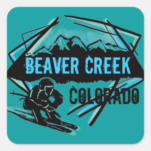 Beaver Creek Colorado ski teal stickers