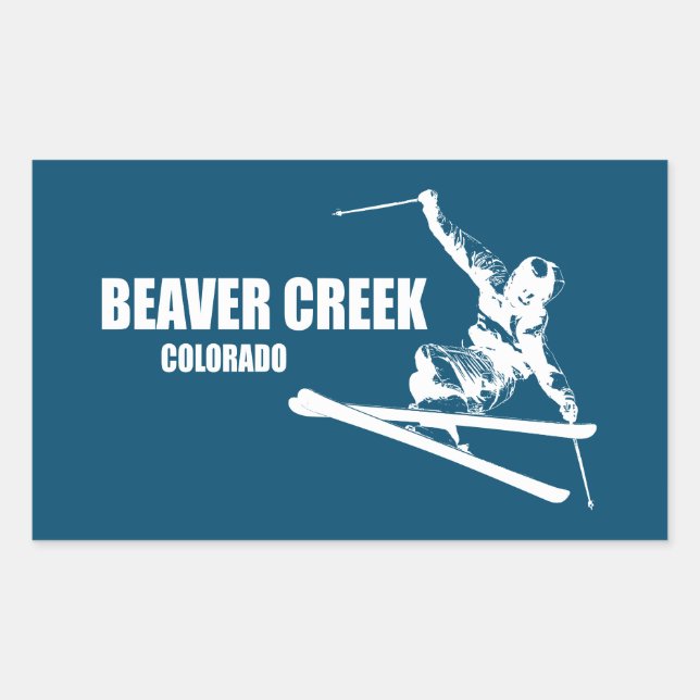 Beaver Creek Colorado Skier Rectangular Sticker (Front)