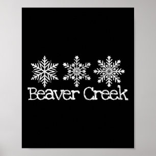 Beaver Creek Colorado Skier Skiing Snowflakes Ski  Poster