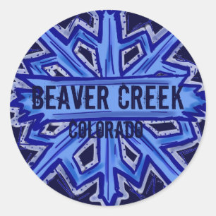 Beaver Creek Colorado snowflake round stickers