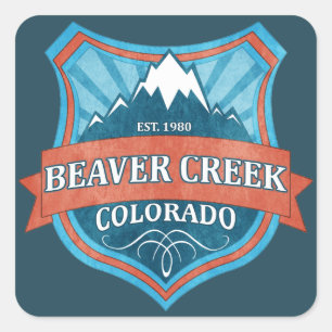 Beaver Creek Colorado teal grunge shield stickers