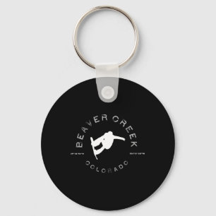 Beaver Creek Retro Vintage Graphic Snowboard Key Ring