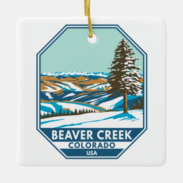 Beaver Creek Ski Area Winter Colorado Ceramic Ornament (Front)