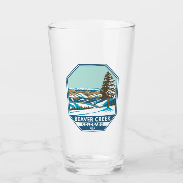 Beaver Creek Ski Area Winter Colorado Glass (Front)