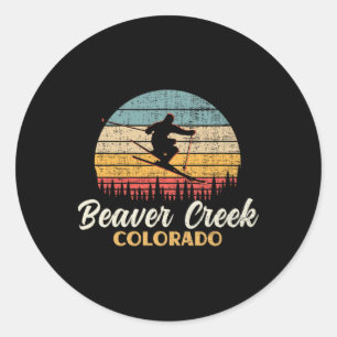 Beaver Creek Skiing Colorado Vintage Mountain Ski Classic Round Sticker