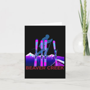 Beaver Creek Skiing Snowboarding Retro 90s Beaver Card