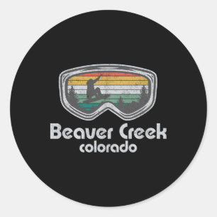 Beaver Creek Snowboarding Retro Colorado Snowboard Classic Round Sticker
