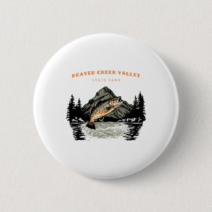 Beaver Creek Valley State Park Retro Vintage Fishi 6 Cm Round Badge